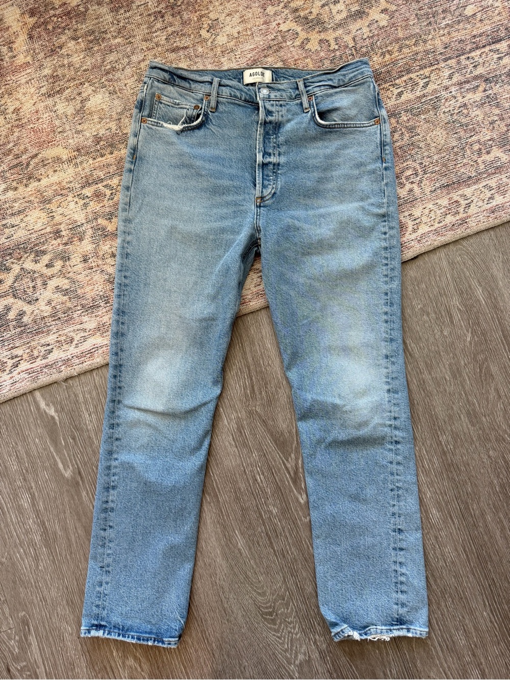 AGOLDE Riley Long High Rise Straight Jeans Cove Size 29